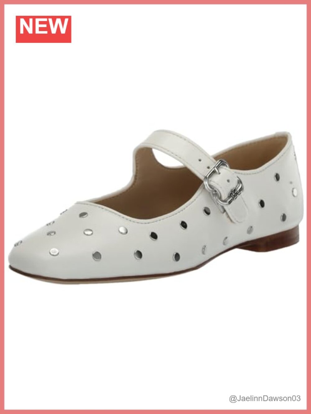 Sam Edelman Michaela Stud Mary Jane Flats Leather Square Toe
